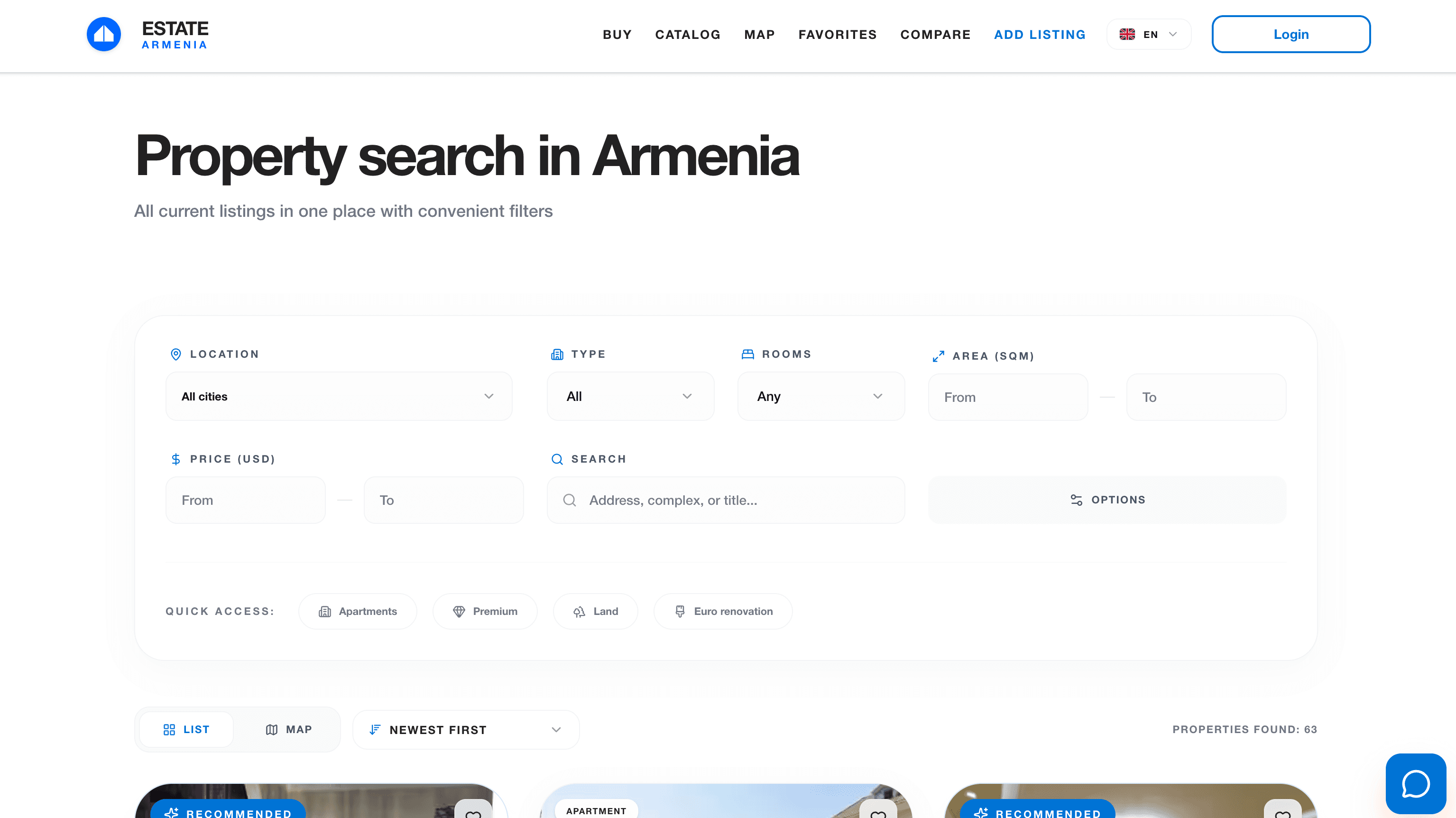 Estate Armenia - website