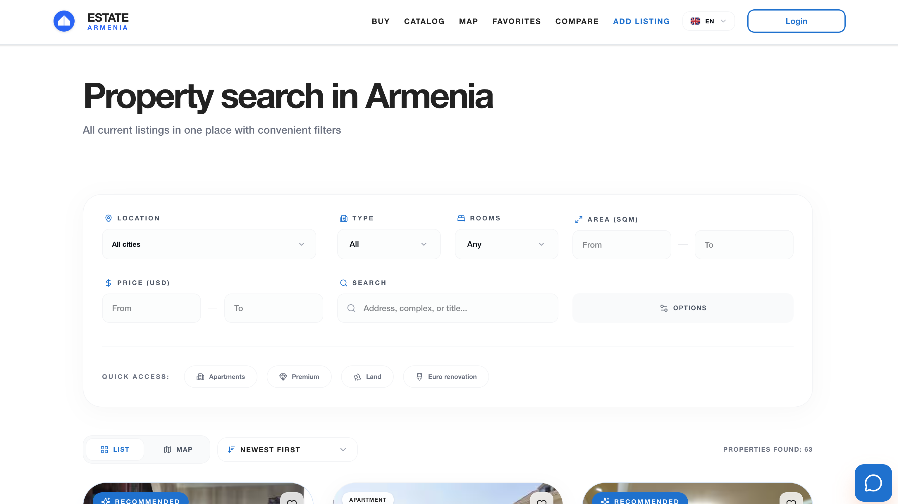 Estate Armenia - website
